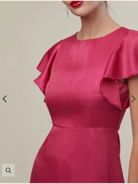 Rachel Parcell Dresses & Skirts - Rachel Parcell Flutter Sleeve Ruffle Sleeve Metallic Chiffom Berry Midi Dress 6